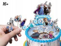 TOPPERY NA TORT (10szt) + duży TOPPER Najlepszego - KRAINA LODU ELZA ANNA