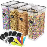 POJEMNIKI 4szt x 4L NA ŻYWNOŚĆ ZAMYKANE PLASTIKOWY NA PŁATKI MAKARON