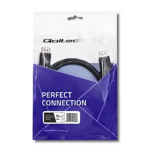 Qoltec DisplayPort v1.4 męski | DisplayPort v1.4 męski | 8K | 0.5m zdjęcie 8