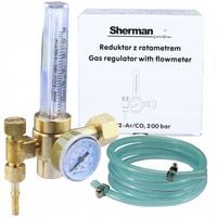 REDUKTOR GAZU Ar/CO2 Z ROTAMETREM 200 bar SHERMAN