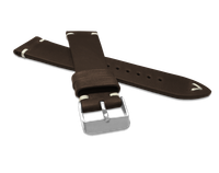 LAVVU Ciemnobrązowy szyty pasek RETRO z luksusowej skóry Top Grain - 18