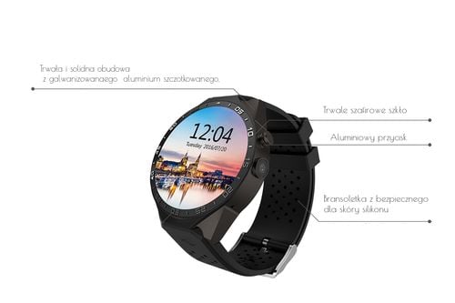 SMARTWATCH KW88 ANDROID 5.1 WIFI GPS SIM AMOLED PL na Arena.pl