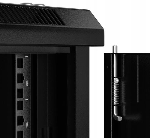 Szafa wisząca RACK 19" 18U, 450mm, Netrack F-Line, czarna, drzwi szklane na Arena.pl