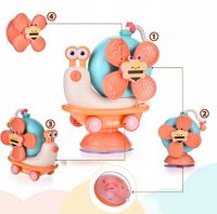 ŚLIMAK SENSORYCZNY JEŻDŻĄCY 4W1 SPINNER Z PRZYSSAWKĄ DLA DZIECI DO KĄPIELI