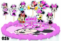 TOPPERY NA TORT OZDOBNE DEKORACJA ZESTAW - MYSZKA MINNIE 10szt.