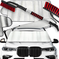 Osłona Mata Na Szybę Alu Antyszronowa 100x250cm + Szczotko Skrobaczka 75cm