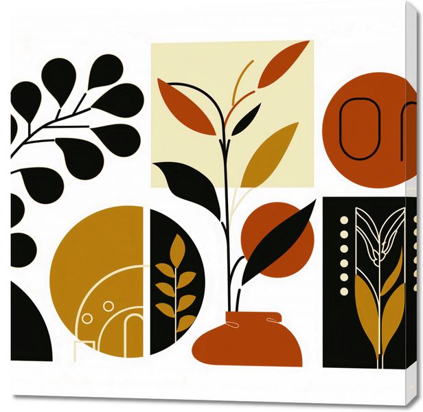 Obraz 100x100cm Kolaż Botaniczny zdjęcie 1