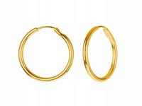 Złote Kolczyki Koła małe Kółka dla Mężczyzny Kobiety Srebrne Pozłacane 12mm