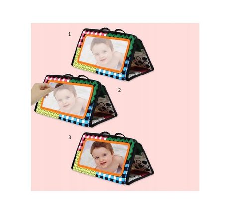 DUŻA KSIĄŻECZKA SENSORYCZNA Z LUSTERKIEM KONTRASTOWA MIĘKKA NAUKA WIDZENIA na Arena.pl