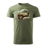 Koszulka rajdowa z jeepem jeep offroad off road off-road 4x4 męska khaki REGULAR XXL