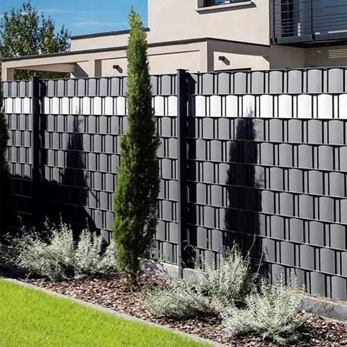 Taśma ogrodzeniowa na płot ogrodzenie wąska 4,75cm x35m antracyt UV +klipsy na Arena.pl