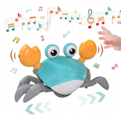 KRAB INTERAKTYWNY PEŁZAJĄCY UCIEKAJĄCY DŹWIĘK muzyka gra czujnik + BATERIE na Arena.pl