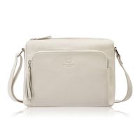 torebka damska na ramię skórzana beżowa klasyczna