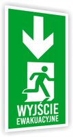 Tabliczka ewakuacyjna z nadrukiem 20x10 cm Wyjście ewakuacyjne strzałka