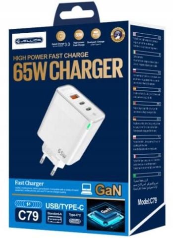 JELLICO Ładowarka C79 65W 2xUSB-C USB3.0 kabel C-C na Arena.pl