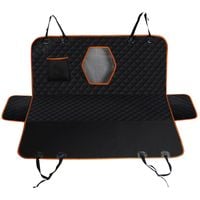 Mata Samochodowa dla Psa Pikowana Wodoodporna Czarna z Pomarańczowym