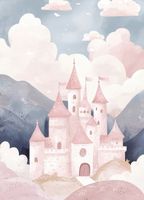 Plakat 13x18cm Wzory dla Dzieci, Dziewczynki Do Pokoju - Zamek 2