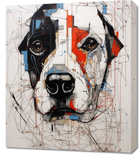 Obraz 60x70cm Przyrysowany Psiak zdjęcie 1