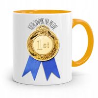 Kubek Żółty Dla Kierownika Kierownik Na Medal Z Nadrukiem Ze Zdjęciem