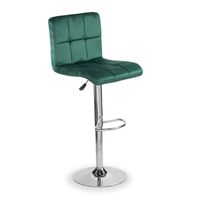 Krzesło obrotowe hoker z podnóżkiem, chromowany z regulacją wysokości welur zielony 703V-GR-PG