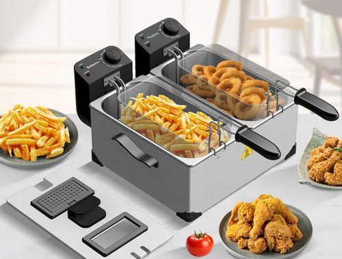 TRADYCYJNA FRYTOWNICA FRYTKOWNICA OLEJOWA PODWÓJNA 3600W 2x3L na Arena.pl