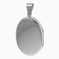 ELEGANCKI OWALNY SREBRNY OTWIERANY WISIOR GŁADKI SEKRETNIK PUZDERKO POŁYSK