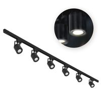 Zestaw Szynowy Czarny 3 fazowy 6x Reflektor na GU10 + Szyna 2m Komplet