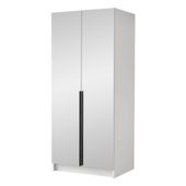 Szafa BONO III 100 cm z lustrem-pojemna garderoba-BIAŁY+CZARNY