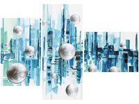 100CM 80 OBRAZ 3 ELEM MIASTO ZE SNU ŚCIENNY