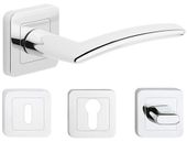 KLAMKA DRZWIOWA LINEA KOLOR CHROM KOMPLET ROZET