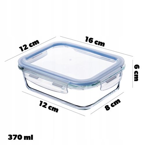 KADAX Szklany Pojemnik Na Żywność 370ml Z Pokrywką Śniadaniówka na Arena.pl