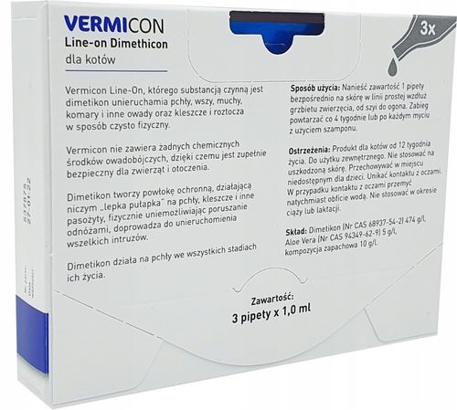 Beaphar VERMICON Krople KLESZCZE Pchły KOT 3x1ml na Arena.pl