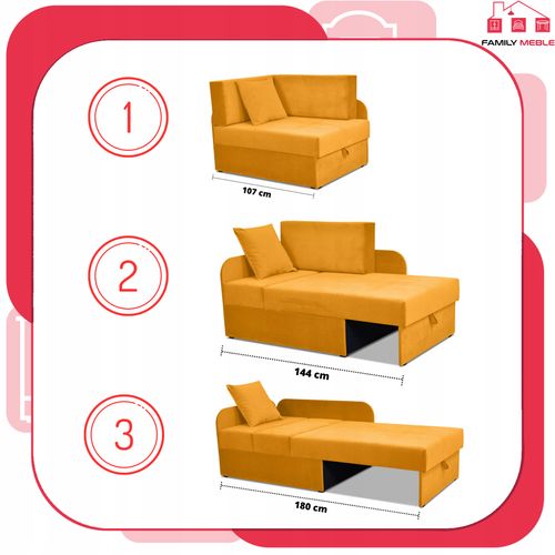 Narożnik dziecięcy Denis rozkładany pojemnik łóżko dla dzieci materac kubuś na Arena.pl