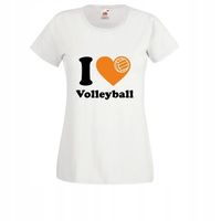 damska Koszulka kibica T-SHIRT I LOVE VOLLEYBALL