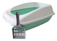 Kuweta otwarta zielona dla kota z łopatką CLASSIC UNIQ PETS 35x50x17cm