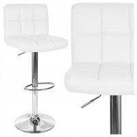 KRZESŁO BAROWE HOKER REGULOWANY TAPICEROWANY NOWOCZESNY Z EKOSKÓRY