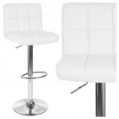 KRZESŁO BAROWE HOKER REGULOWANY TAPICEROWANY NOWOCZESNY Z EKOSKÓRY