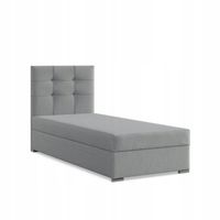Łóżko Kontynentalne ELDA JEDNOOSOBOWE Tapicerowane Pojedyncze JASNY SZARY