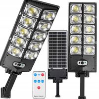 LAMPA SOLARNA ULICZNA OGRODOWA LED ZEWNĘTRZNA LATARNIA CZUJNIK RUCHU PILOT