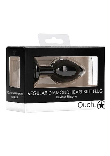 Diamond Heart Butt Plug - Regular - Black na Arena.pl