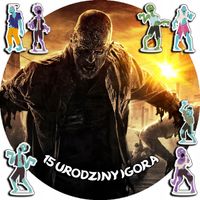 OPŁATEK NA TORT 30CM - ZOMBIE ZOMBI + IMIĘ + GRATIS! 24CM 26CM