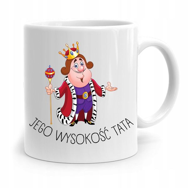 Kubek Na Dzień Ojca Dla Taty Jego Wysokość Tata Z Nadrukiem Ze Zdjęciem zdjęcie 1