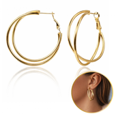 kolczyki ze stali szlachetnej platerowane 14k złotem koła duże kst3350