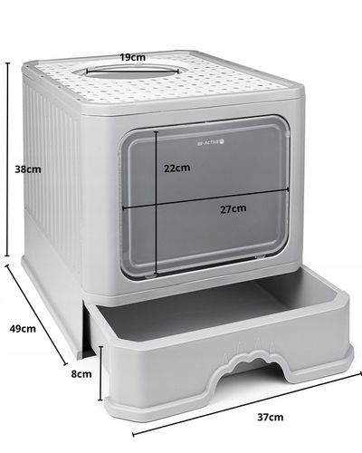 KUWETA DLA KOTA Z SZUFLADĄ ZAMKNIĘTA DUŻA KRYTA NA ŻWIREK TOALETA ŁOPATKA na Arena.pl