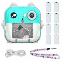 DRUKUŚ 2.0 Z APARATEM MINI DRUKARKA NIEBIESKI + 5 ROLEK SAMOPRZYLEPNYCH