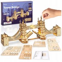 PUZZLE KONSTRUKCYJNE 3D PRZESTRZENNE Drewniane Tower Bridge 113 EL ŚWIECĄCY
