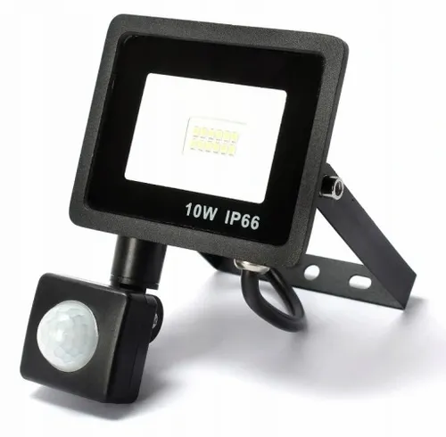 Naświetlacz LED 10W 900lm 6500K IP66 Czarny Czujnik Ruchu i Zmierzchu na Arena.pl
