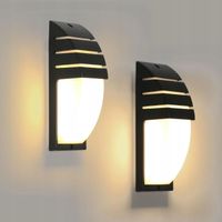 2x Kinkiet LED Zewnętrzny 12W IP65 Czarny do Ogrodu Lampa Ścienna 3000K