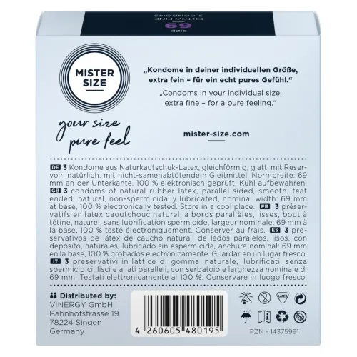 mister size prezerwatywy 69 mm 3 szt. - dopasowany rozmiar, komfort na Arena.pl