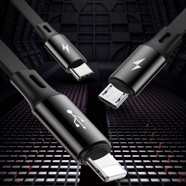 BASEUS SZYBKI KABEL ZWIJANY 3w1 USB - micro USB/Lightning/USB C 3.5A 1,2m zdjęcie 3